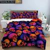 3D Skull Halloween Bats Skull Bedding Set Cute Quilt Cover Bed Cover With Pillowcase Twin Single Queen King Size Boys Adult Home