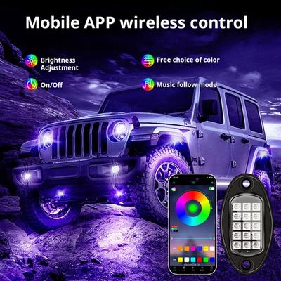 RGB LED Rock Lights autós teherautóhoz UTV App Control Music Mode 250cm