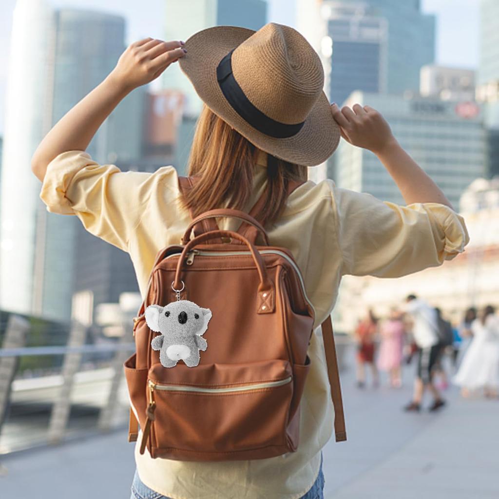 [PACKOVE] Koala Plush Toy, Soft Keychain, Plush Toy, Gray, Koala, Cartoon Animal, Key Ring, Kids, Bag, Wallet, Backpack, Handbag