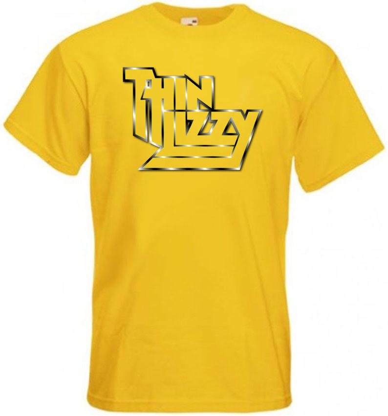 

26 Thin Lizzy - poster 9 T-shirt yellow hard rock all sizes S-5XL Unisex T-Shirt XXXXL