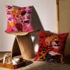 Abstract Style Animal Doodle Cushion Cover Anti-dustmite Pillowcase Invisible Zipper Silky Short Plush Sofa Cushion Cover