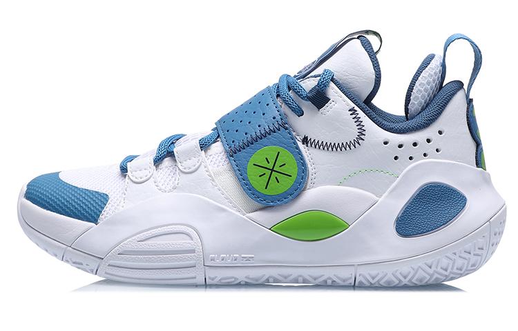 Li Ning All City 8 Youth Edition All City Wade Collection Low top Children s Basketball Shoes White Blue ABPQ053-1 38