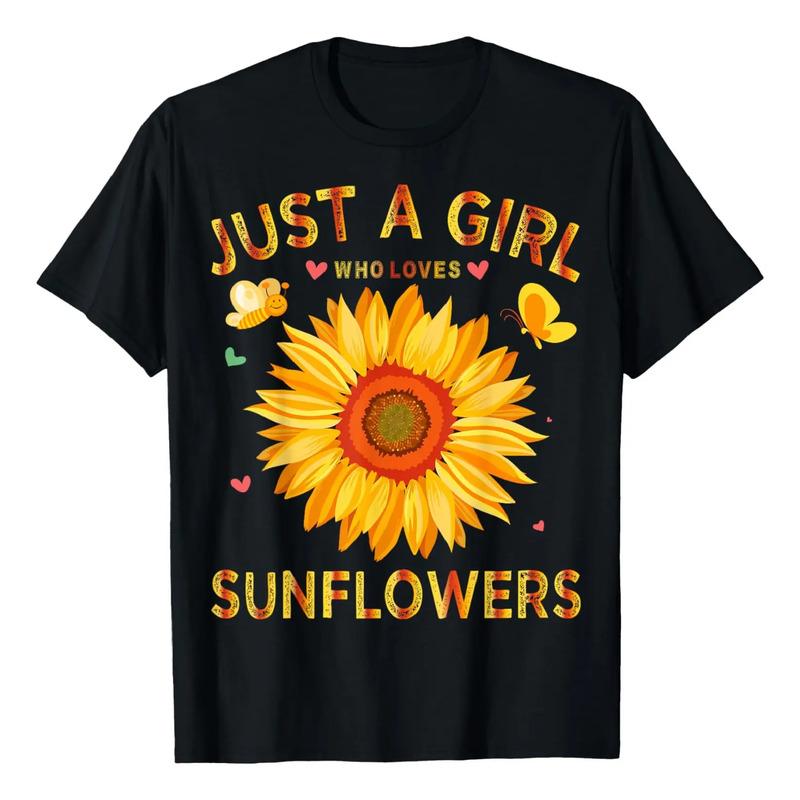 Camiseta Con Estampado De Girasoles Para Mujer Just A Girl W S