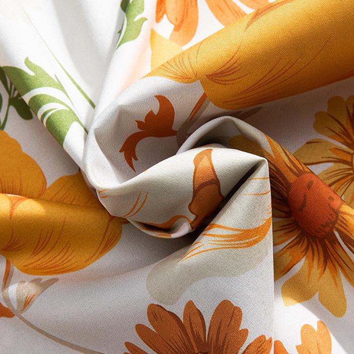 Ladies Summer Bohe Shirt - Oversized Short Sleeve Button Down Flower Printed Top for Casual Layering