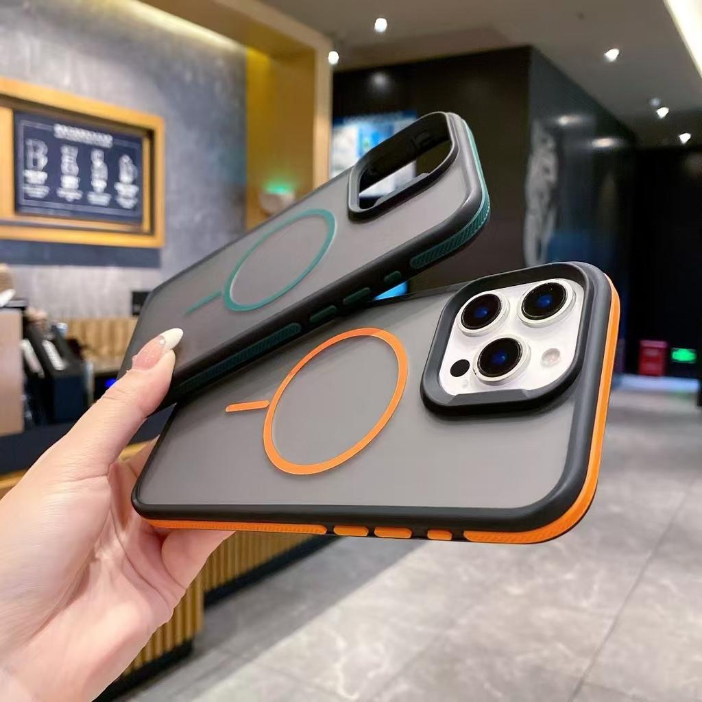 Suitable for Apple 16, Dual-color Skin-feel, Fine-ring Magnetic Case, Ip16/15/14pm Style Armor Full Cover Protective Case