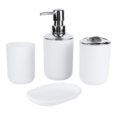 4Pcs Set Bathroom Kit Accessory Plastic Lotion Bottle Storage Cup Rinse Cup Soap Dish