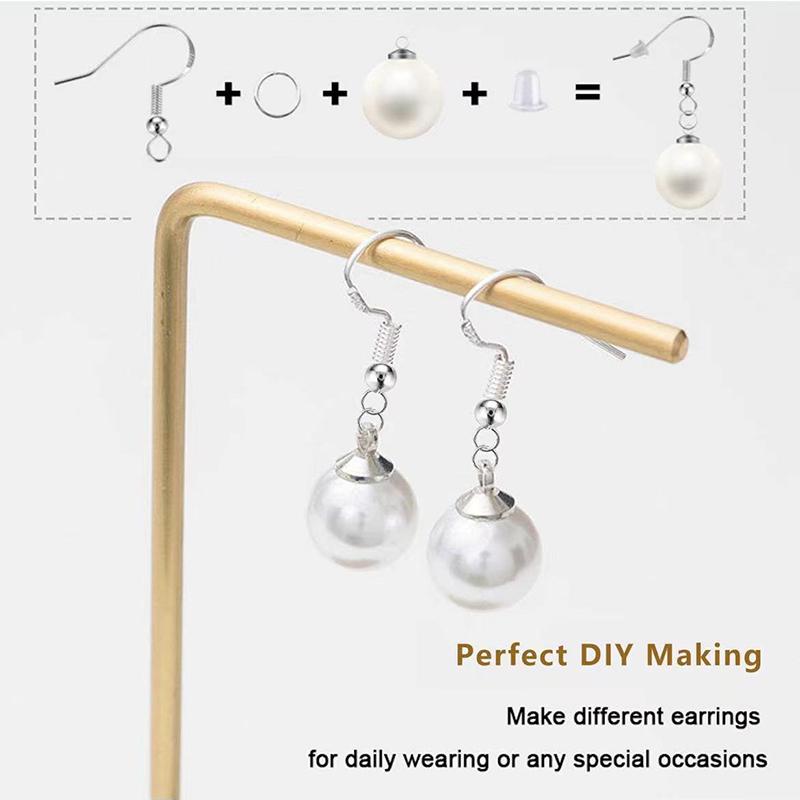 Earrings Kit Handmade DIY Jewelry Pendant Basic Accessories Big Ear Hook Blockage Single Circle for Earring Making Repair TMZ