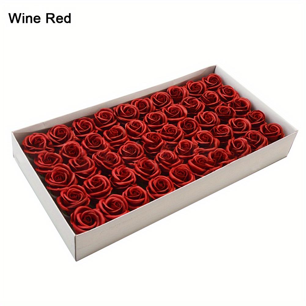 50pcs Handmade Soap Roses, 4 Layer Roses, DIY Flower Head, Wedding Rose Flowers Decor, Valentine's Day Romantic Bouquet