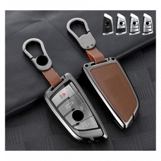 Zinc Alloy Leather Car Smart Key Fob Case Cover For BMW X3 X4 X5 X6 4 5 7 Series