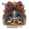Holiday Table Decorations for Party Christmas Faux Diamond Painting Tabletop Ornaments, Beginner-Friendly DIY Acrylic Rhinestone Art Ornaments