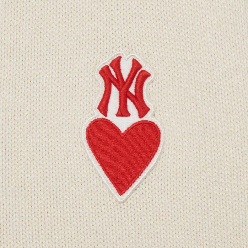 New MLB New York Yankees Knitwear Unisex Cream White 3AKCH0131-50CRS