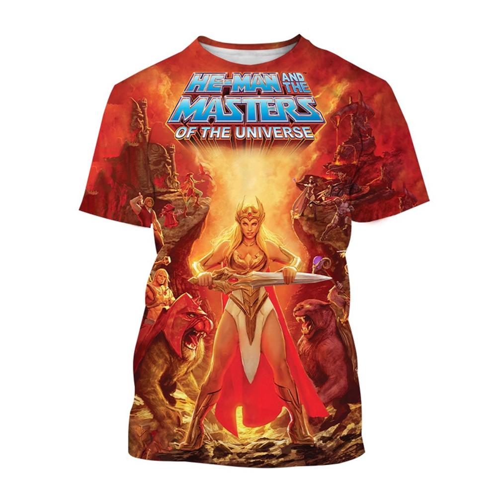 Hot Sellers Cartoon Anime He-Man Universe Master T-Shirt 3D Print Unisex Kid Casual Street Hip Hop Personality Short Sleeve Top