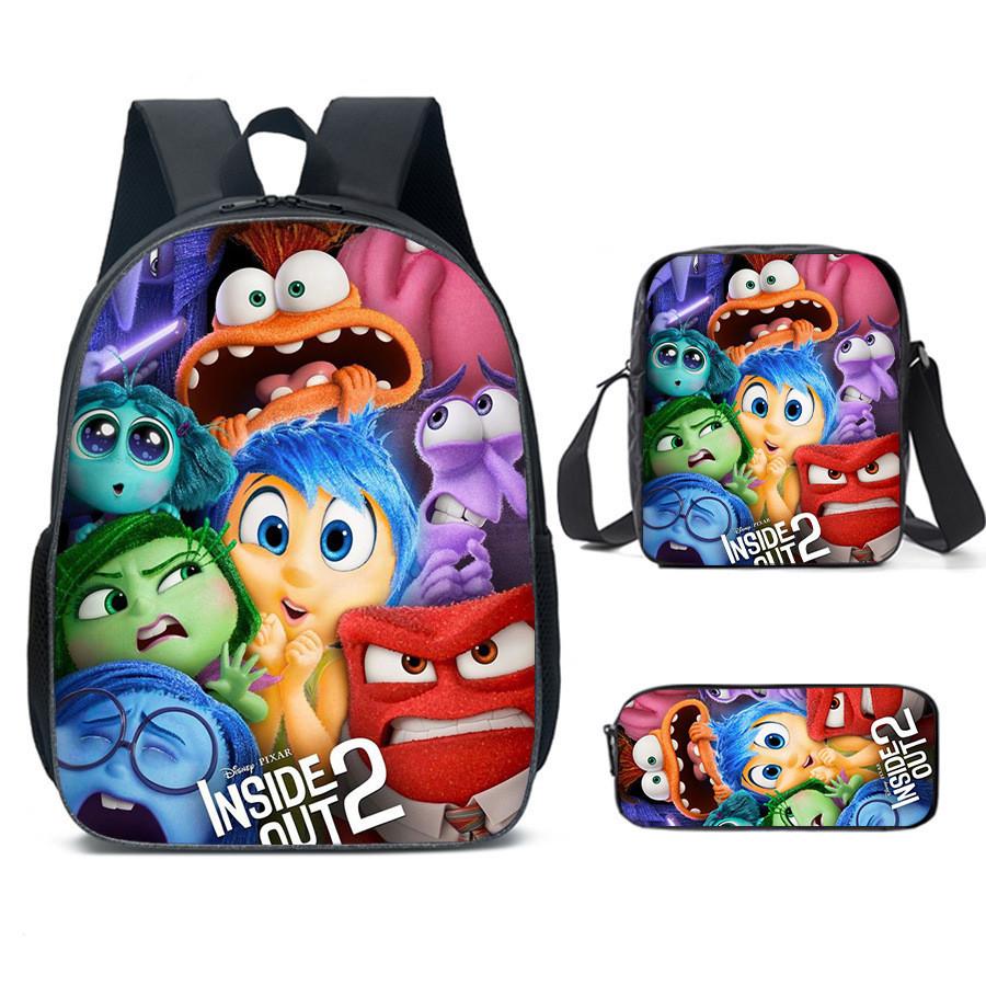 Brain Inside Out Characters Kids School Backpack Set For Elementary Students