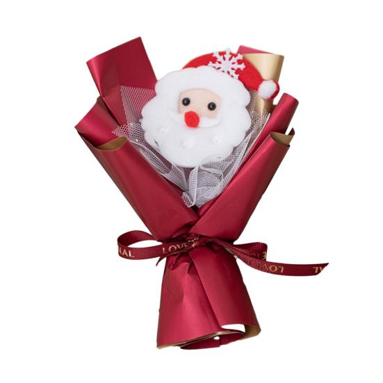 Mini vánoční kytice Umělé jehličí Borovice Šiška Bavlněná květina Ruční kytice Ornament Roztomilé stolní ozdoby Dekorace na vánoční stromeček