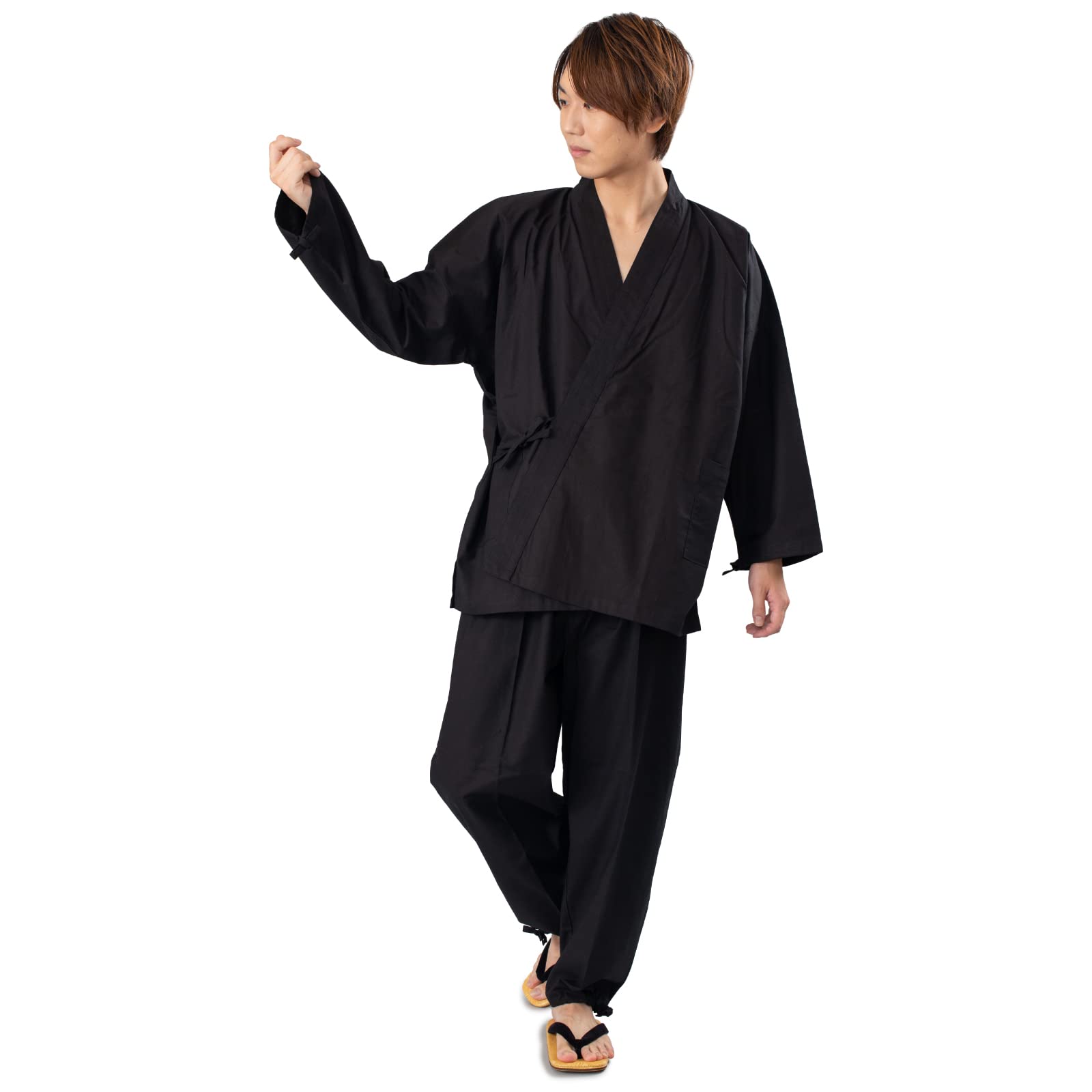 

[Ai-Ai] Kurume Folk Craft Workwear Made in Japan Kurume Weave Soft Plain Weave All-Season (L, Black) чёрный