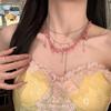 Resin Flower Multi-layer Fringed Necklace Light Luxury Elegant Temperament Collarbone Chain Niche Versatile High-end Jewelry