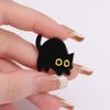 Black Cat Cinderella Cute Brooch Animal Big Eyes Cat Metal Badge Bag Metal Geometric Baked Paint Accessories