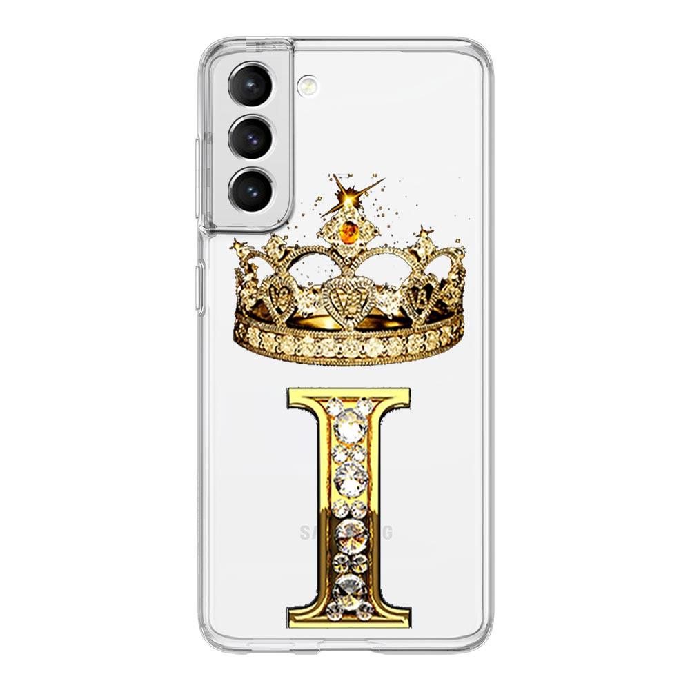 Diamond Crown Letter 26 Letters Phone Case For Samsung Galaxy S23 S22 S20 Ultra S21 FE 5G S10 S9 Plus S10E S8 Note 20 Soft Cover