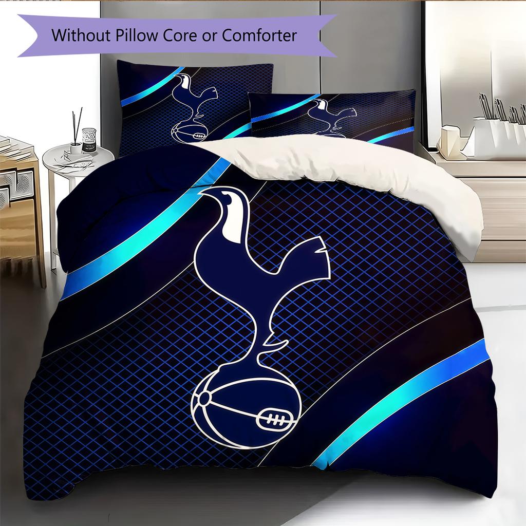 Tottenham Hotspur FC Pattern Bedding Home Decoration Birthday Gift (1 * Duvet Cover + 2 * Pillowcase, Without Core)