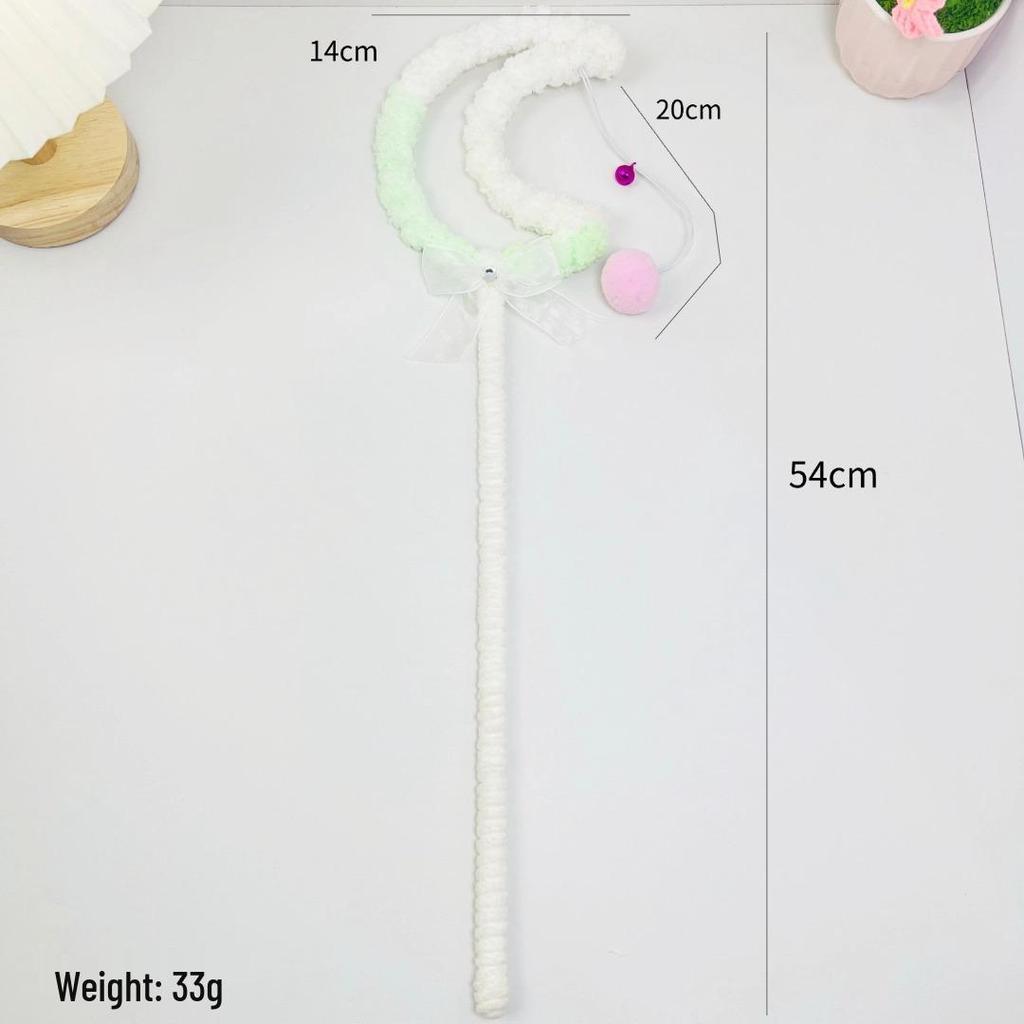 Magic Fairy Cat Teaser: Interactive Thick Yarn & Feather Toy with Bell