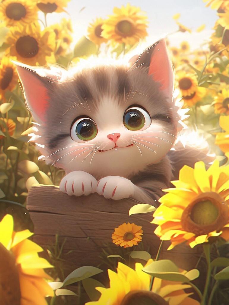 Full Diamond Embroidery Cat Animal New Collection Kits Art Diamond Painting Sunflower Mosaic Home Decoration