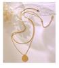 Versatile European American Temperament Hoodie Necklace: English Letter Pendant Double-Layer Gold-Plated Titanium Steel Chain.