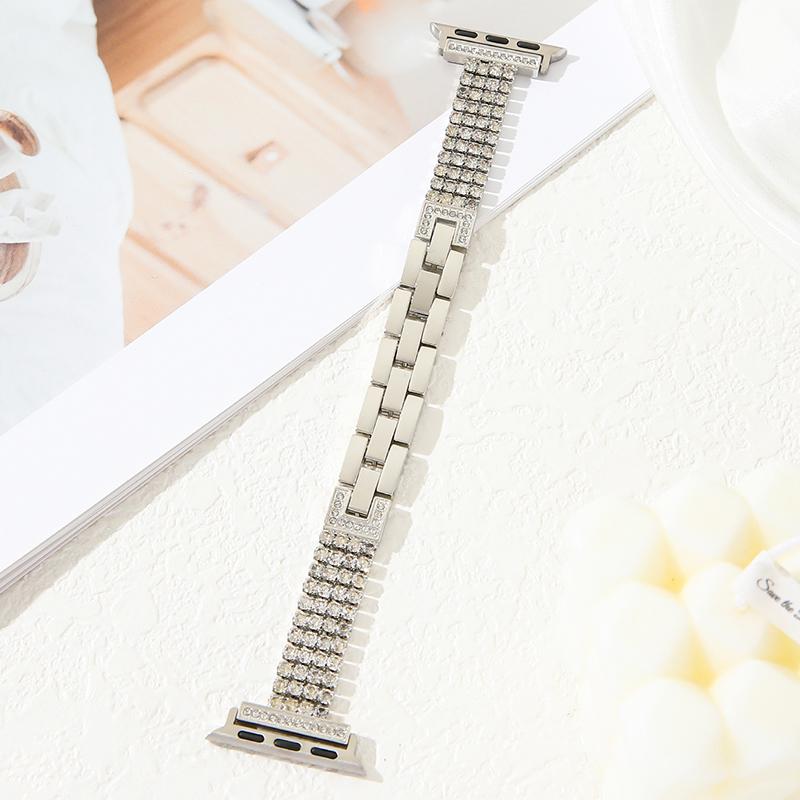 Diamond Metal Strap for Apple Watch 10 Band 42mm 41mm 46mm 44/49mm 45mm 40mm Women Belt Bracelet iWatch Series 9 8 7 Se 6 Ultra