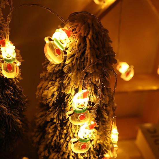 LED Christmas Lights String Santa Claus Snowman Battery-Operated Fairy Lights Window Garland Christmas Decorative Light Party New Year's Decorations