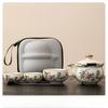 Ru Kiln One Pot Three Cups Outdoor Camping Travel Tea Set Portable Bag Teapot Teacups for One Person Use Fast Guest Cups