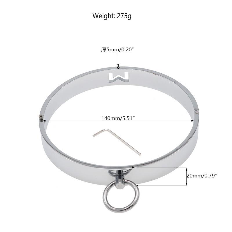 Metal Sexy Collar Men's, Adjult Supplies Sex Tools Binding Game Supplies with Screws Pieces