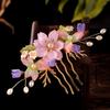 Floral Tang Dynasty Hairpin Tassel Flower Hair Comb Antique Ancient Hair Stick  Children
