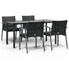 VidaXL Ensemble à manger de jardin 5 pcs coussins résine tressée acier 3186995