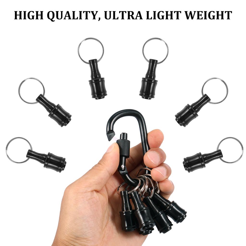 12Pcs Bit Holder 1/4"Hex Shank Aluminum Alloy Screwdriver Bits Holder Quick-change Extension Bar Keychain Drill Screw Adapter