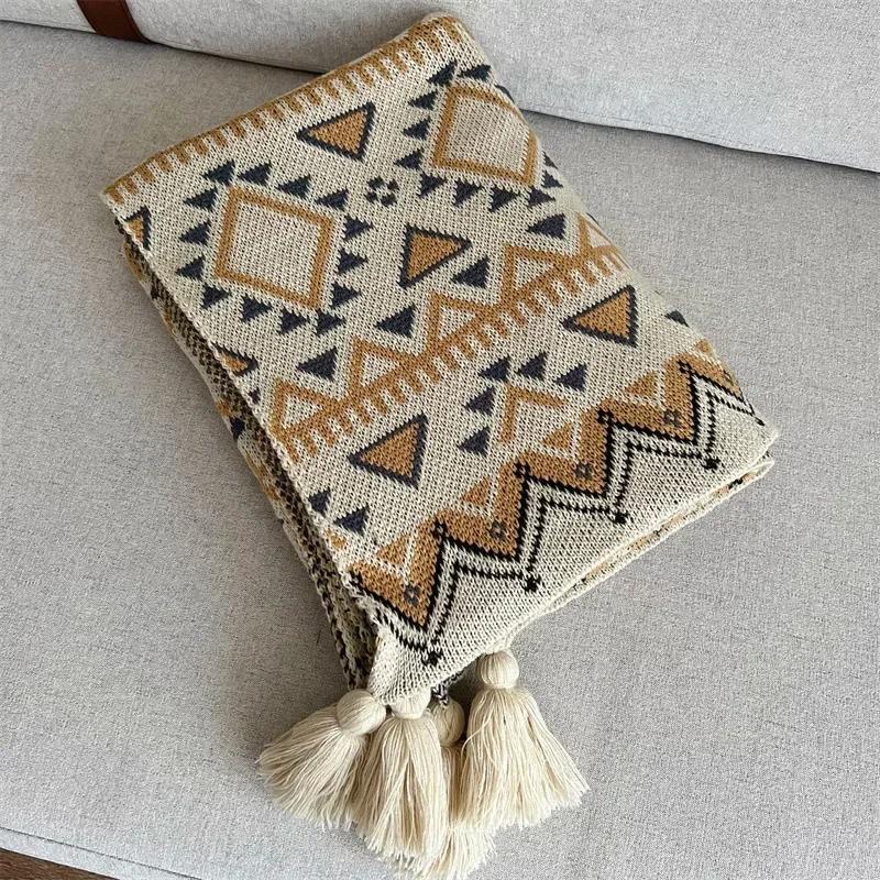 Navajo Sonnen-Decken Verdickte Strick-Plaid Böhmische Büro-Nickerchen Klimaanlagen-Decke Sofa-Überwürfe Haushaltshaar-Decke