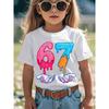 Fashion Girls Clothing Cute Pink Stripe Star Number "67" 3D Digital Print Specially Designed Short Sleeve Kids Clothes Girls