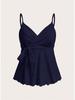 2026 V-Neck Waist-Cinching Ruffled Camisole for Women - European/American Style, Slimming Sleeveless Top