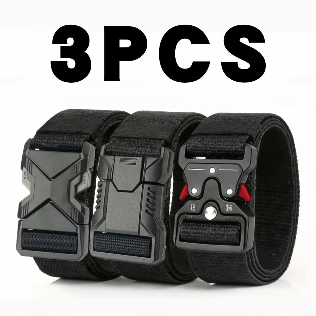 3pc Quick release belts adjustable for outdoor use durable and thick multifunctional men belt Casual golf belts for men