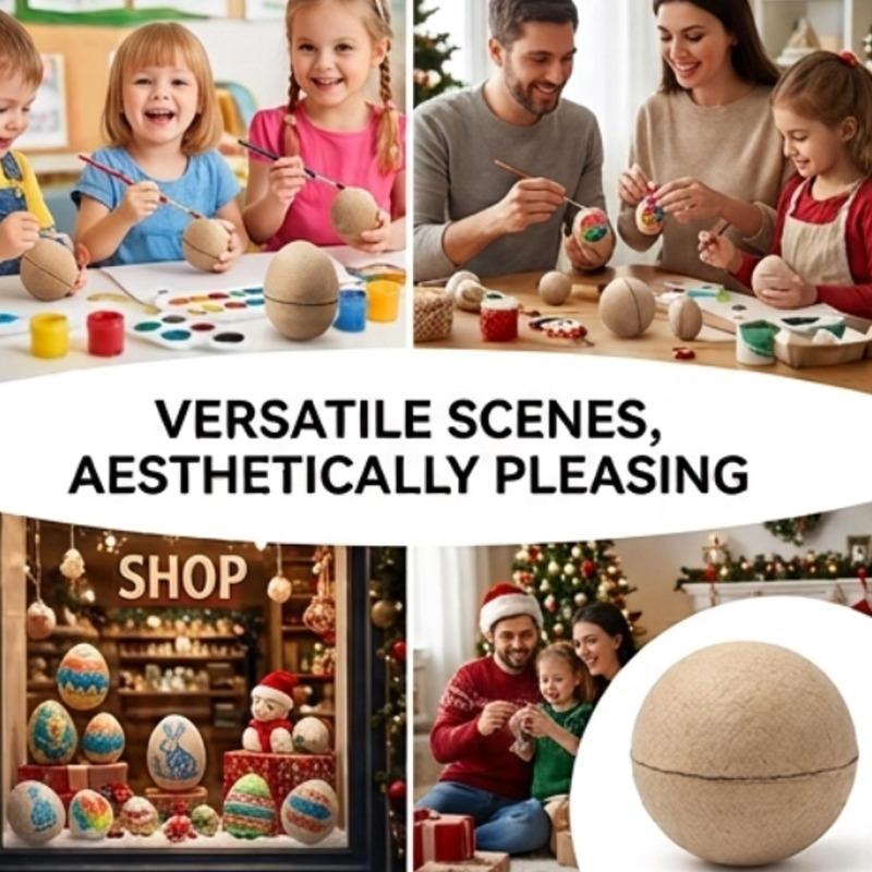 Palla Pitturabile di Natale Palla Vuota in Cartapesta Palline per Artigianato Fai da Te Palline da Appendere per Decorazioni Albero di Natale Palline Riempibili da Pitturare a Mano