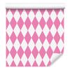 Harlequin Diamonds Wallpaper, Powder Pink and White, Powder Pink Background, 50x1000
