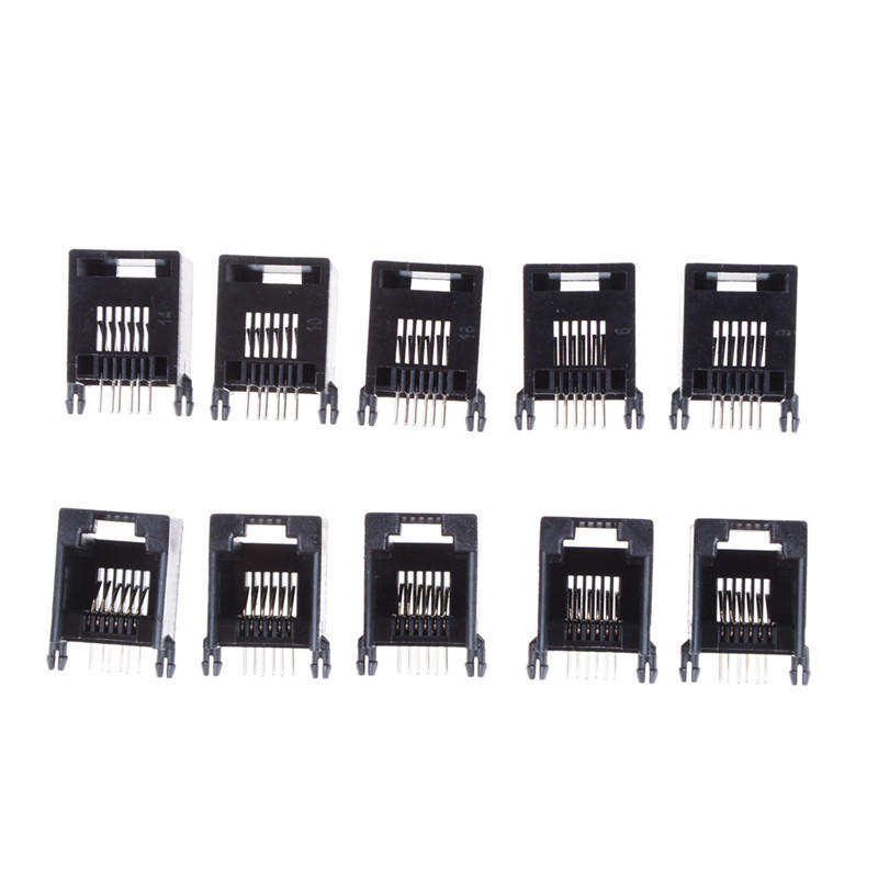 

10 шт./компл. Rj11 Rj12 6P6C компьютерный интернет сетевой разъем Pcb