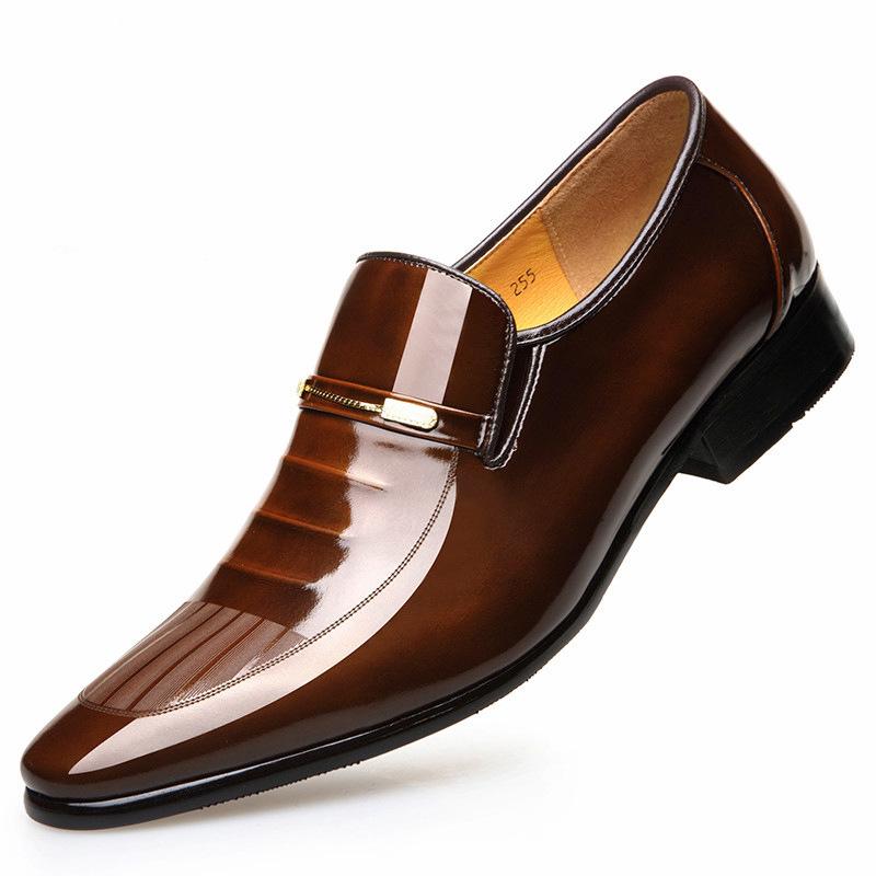 Cowhide Men's Pointed Leather Shoes for Formal Wear British Leather Shoes for Business Korean Men's Shoes
