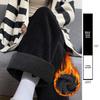Wide Leg Fleece Knit Pants for Women Winter Autumn High Waist Slimming Casual Thick Fleece White Pants