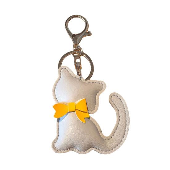 

Keychain Pendant Imitation Leather Simulated Cat Toy Shape Key Chain with Universal Lobster Clasp Bag Hanging Ornament серый