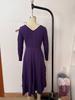 Women's Elegant Round Neck Knit Long Sleeve Dress - Spring & Autumn Evening Gown