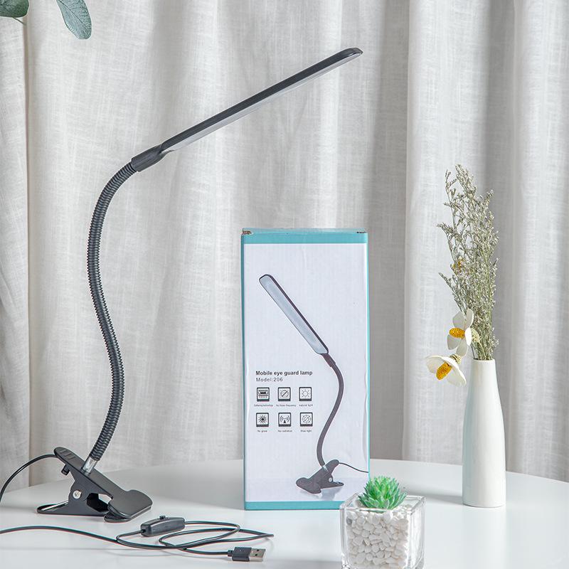 

Светодиодная настольная лампа-клипса с защитой глаз для общежитий и спален