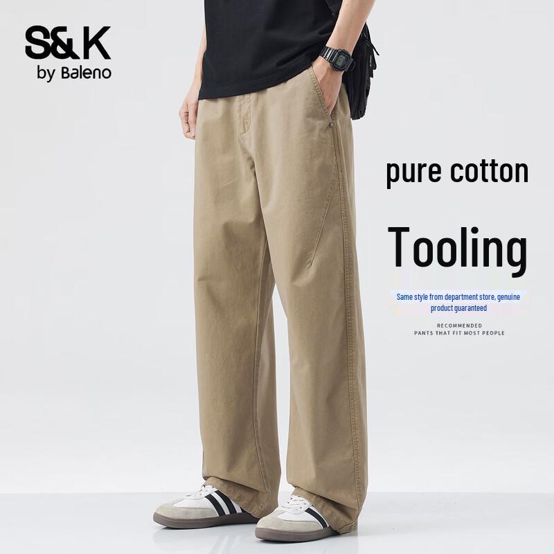 

Baleno Men s S&K Pure Cotton Straight-Leg Casual Pants 30