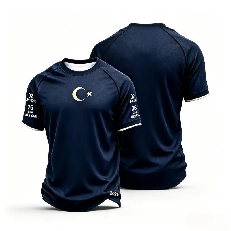 Turkey26-27 Special Edition Soccer Jersey Black Subtle Floral Print Men Short Sleeve Football Shirt for Match Training Game Wear
