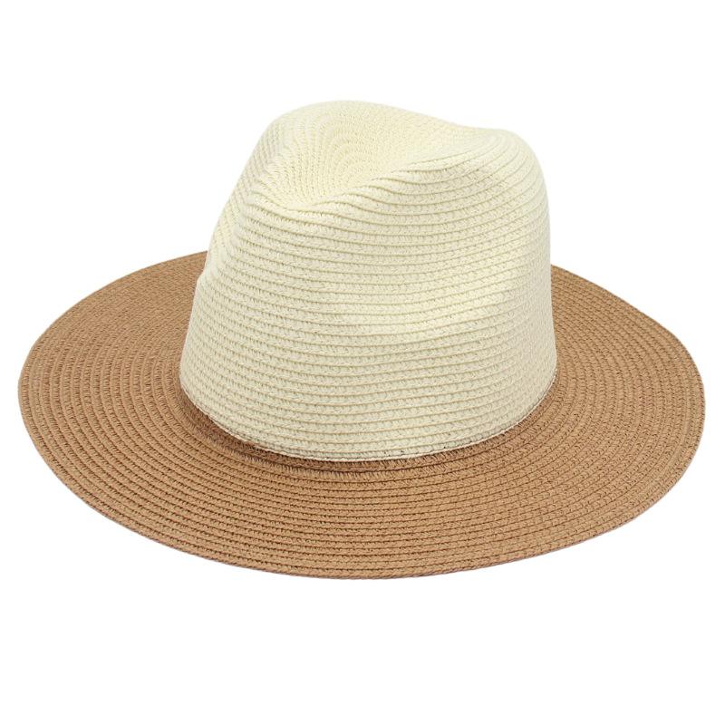 Kapelusz Słomkowy Dwukolorowy Różne Wzory na Wiosnę i Lato Casualowy Daszek Przeciwsłoneczny Kapelusz Słomkowy Panama Kapelusze Jazzowe Męskie i Damskie