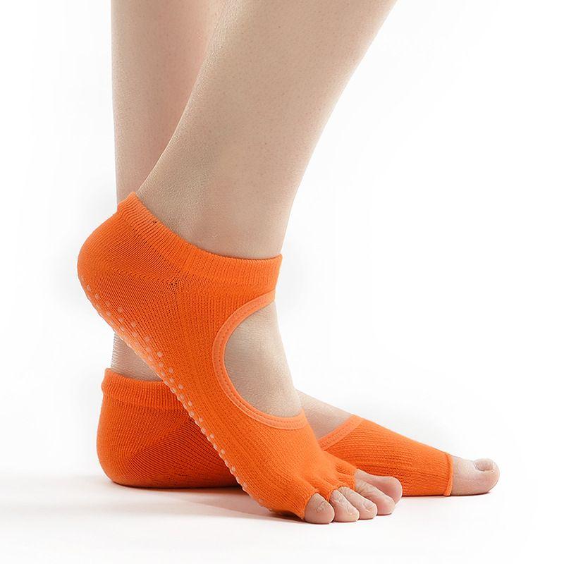 

Professional Dance Practice Yoga Socks Open Toe Toe Socks Women s Summer Thin Pilates Trampoline Non Slip Floor Socks Fluorescent orange