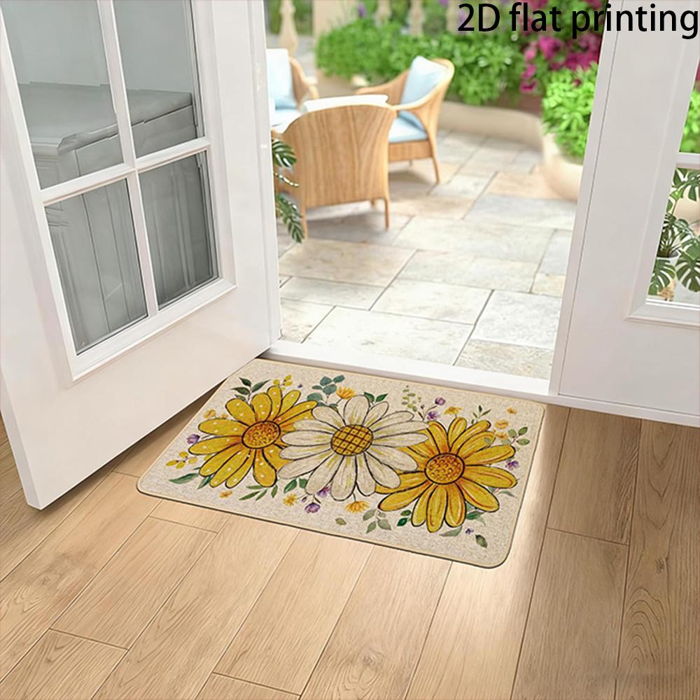 

2D FLAT/1pc Floral Welcome Door Mats For Home ,Suitable for indoor and outdoor doorways, door mats for decoration. 40cm x 60cm